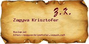 Zagyva Krisztofer névjegykártya
